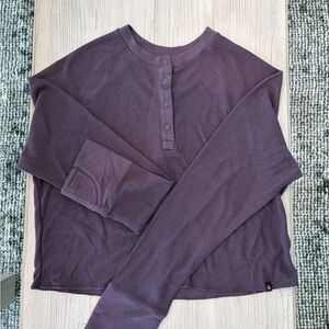 Athleta Girl Plum Henley Long Sleeve Tee